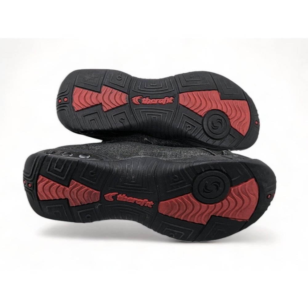 Therafit Sienna Black Shimmer Comfort Arch Support Zip Lace Up Shoe Size US 7 - Picture 8 of 14